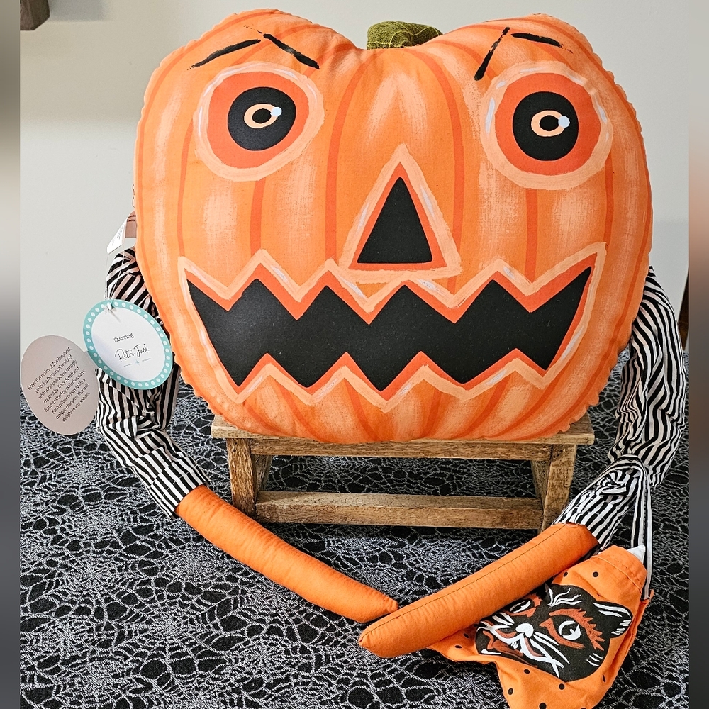Tracy Scheff Retro Jack Zombinaland Halloween Decorative Pillow  Hand Painted